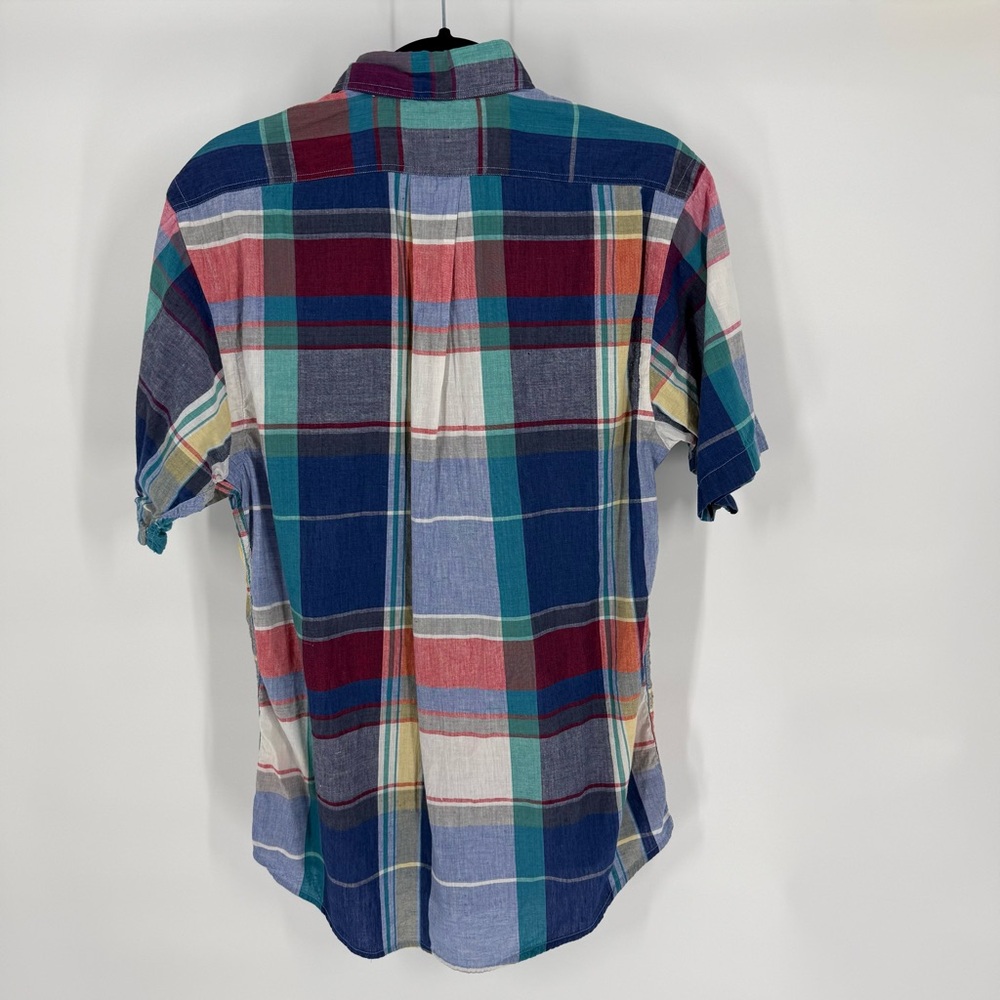 Abercrombie Fitch Vintage Madras Plaid Short Sleeve Button Down Shirt M‎ Cotton - Picture 5 of 10